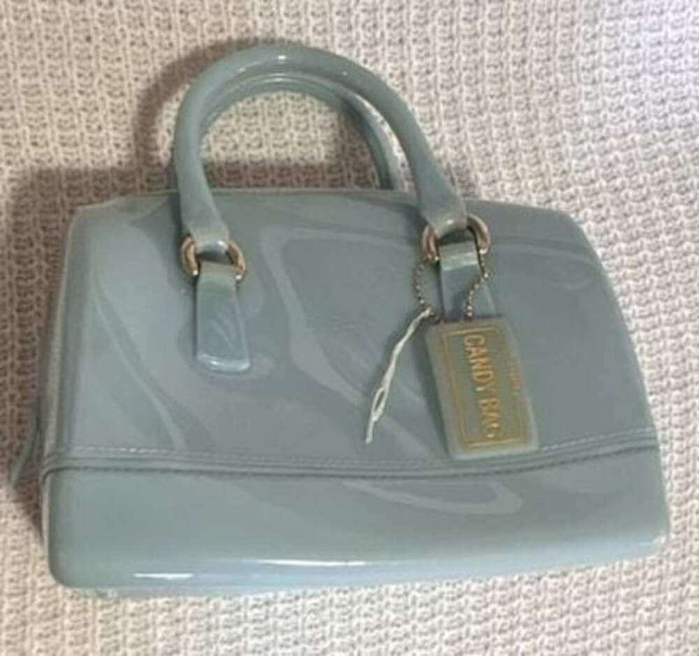 Furla Candy pink PVC large satchel bag with gold tone hardware